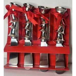 Boston Warehouse Silver Bells Holiday Spreaders Set of 4